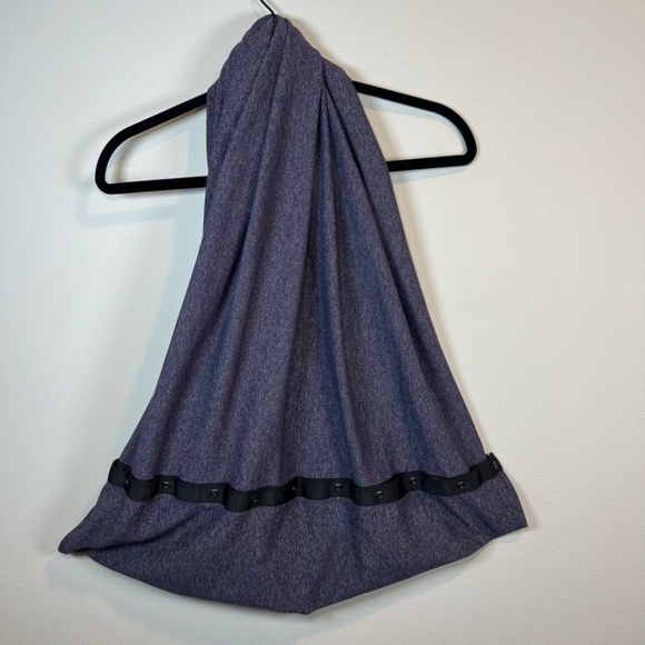 Lululemon Vinyasa Reversible Scarf Purple Striped Snaps Sweat Wicking Breathable - Picture 8 of 12